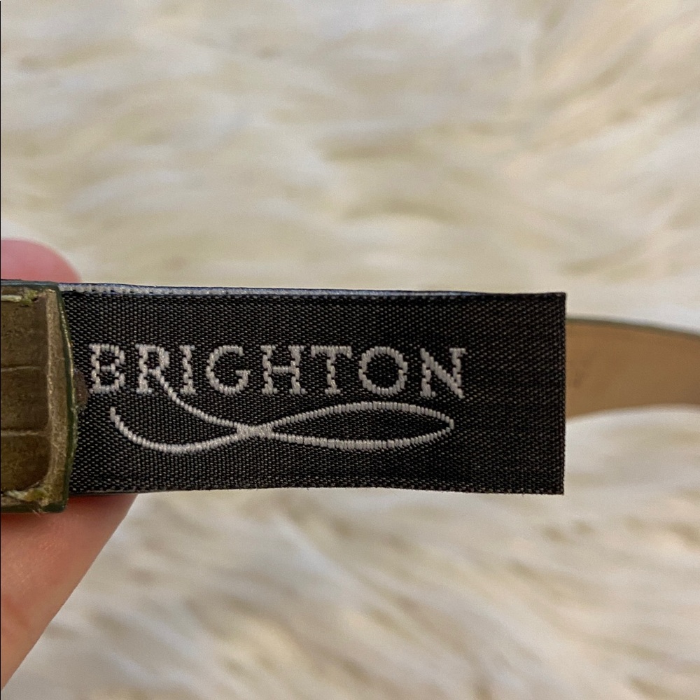 Brighton Crocodile Pattern Belt with Silver Accents size 28 excellent condition - Picture 4 of 8